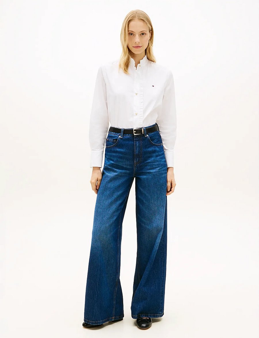 Tommy Hilfiger - POPLIN RUFFLE COLLAR LS SHIRT - langärmlige hemden - optic white - 3