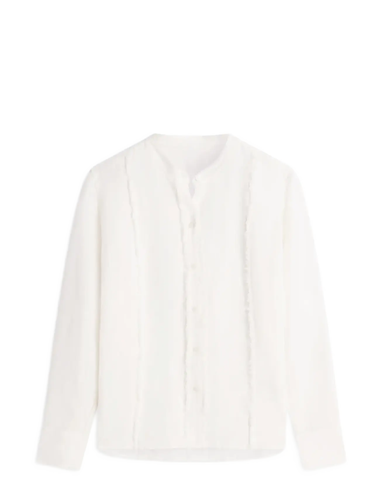TOMMY HILFIGER Frayed Vis/Linen Ls Shirt Weiß - XL - Damen
