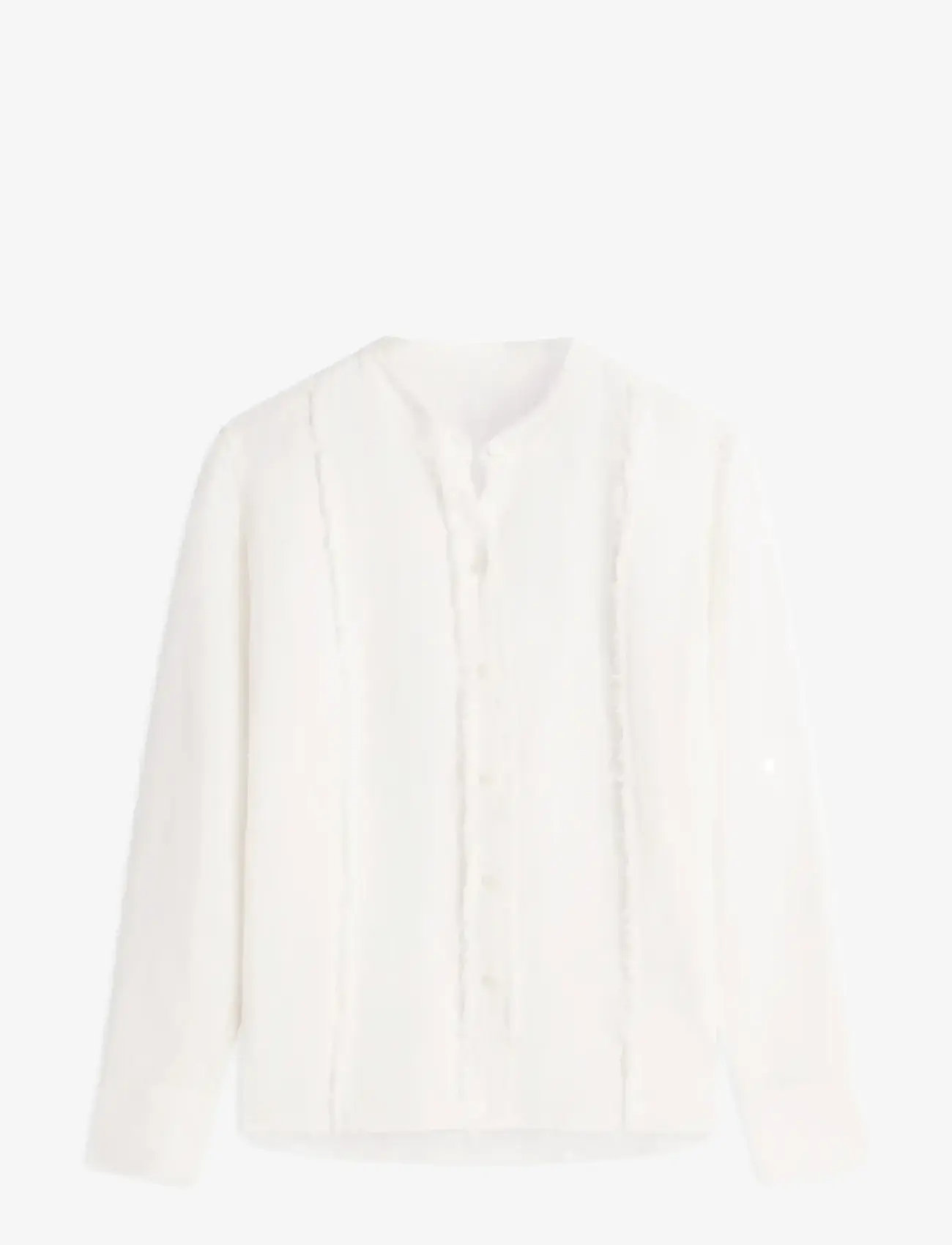 Tommy Hilfiger - FRAYED VIS/LINEN LS SHIRT - langærmede bluser - ivory silk - 1