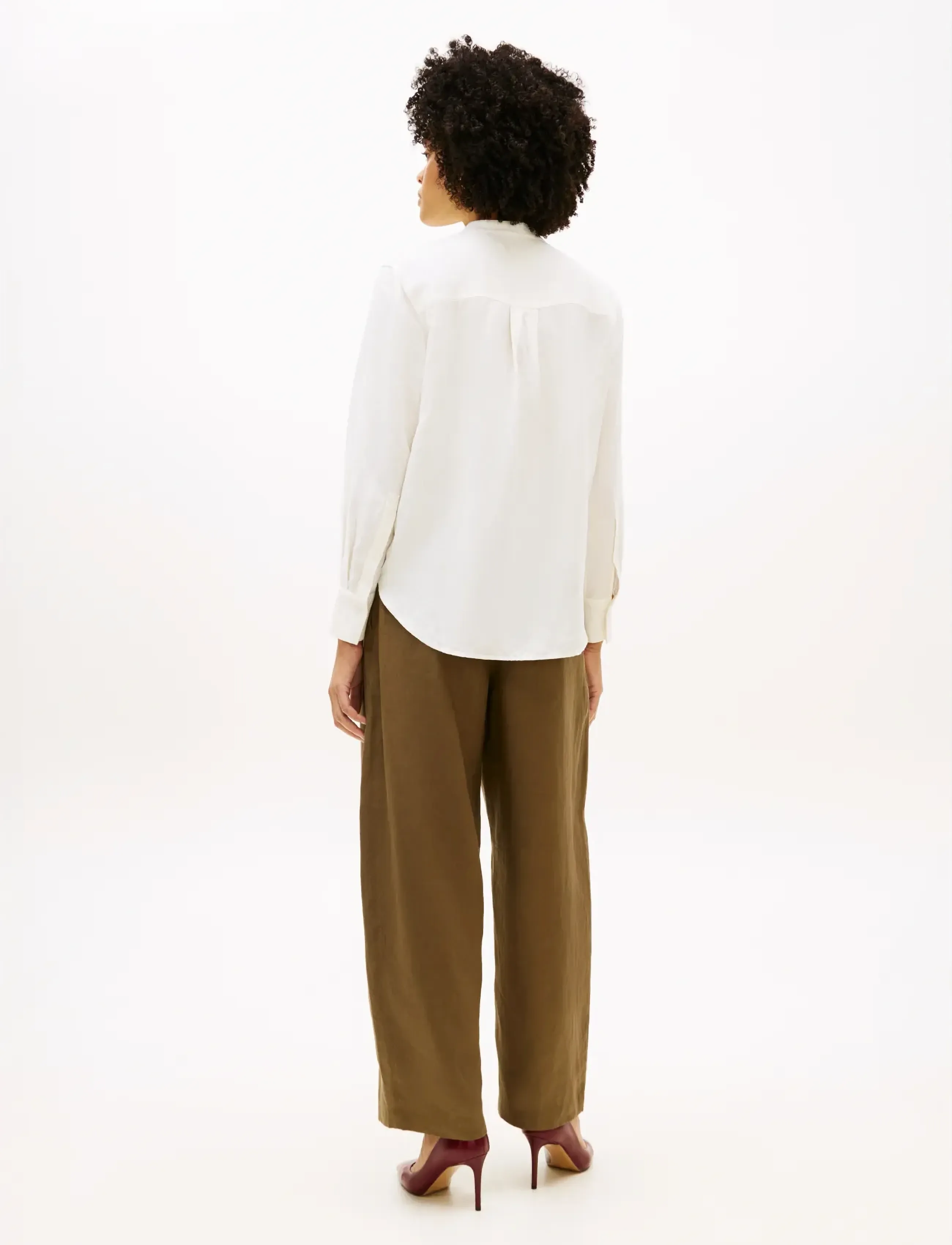 Tommy Hilfiger - FRAYED VIS/LINEN LS SHIRT - pikkade varrukatega pluusid - ivory silk - 2