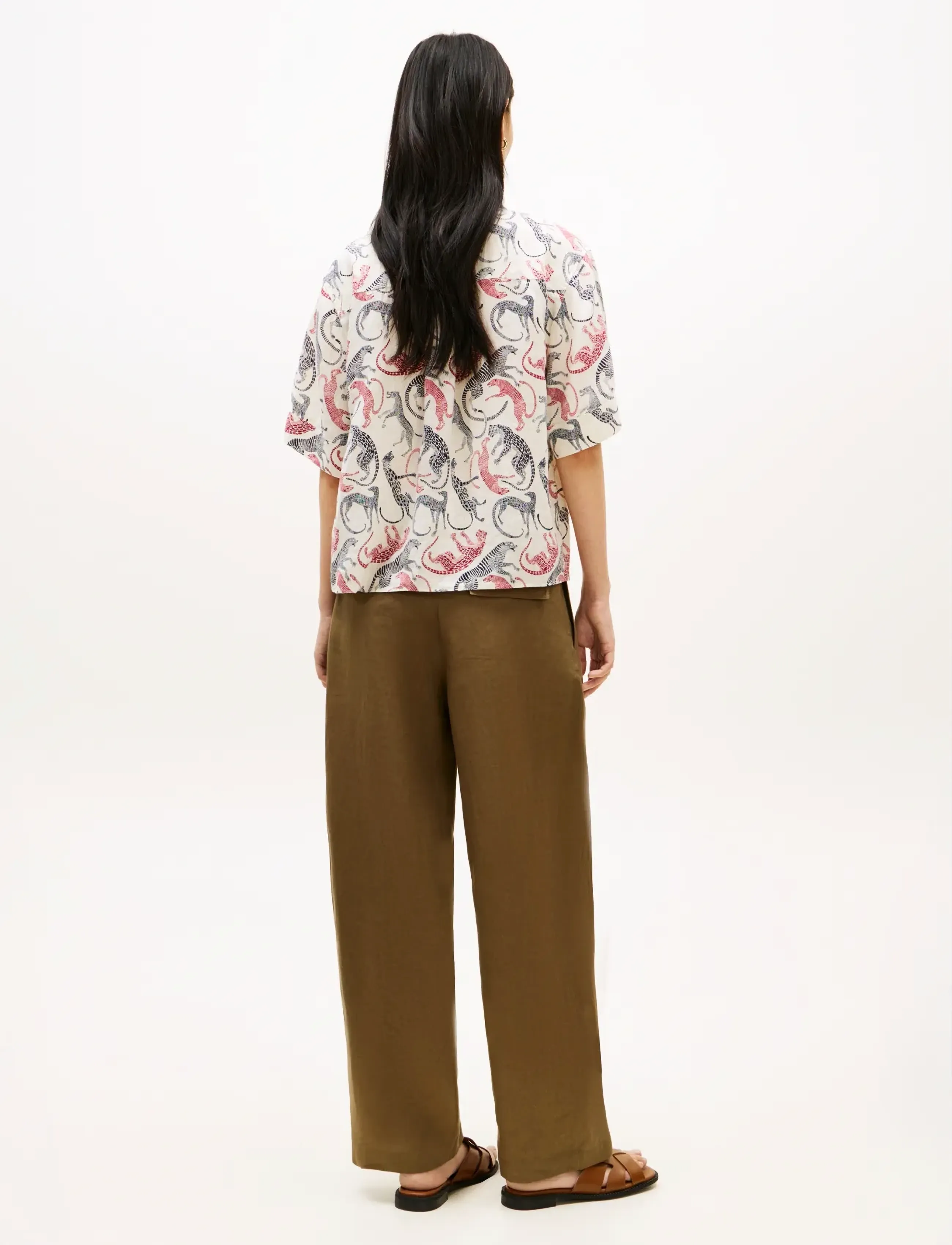 Tommy Hilfiger - ESS LINEN SS SHIRT - kurzärmlige hemden - leopard baroque rwb - 2