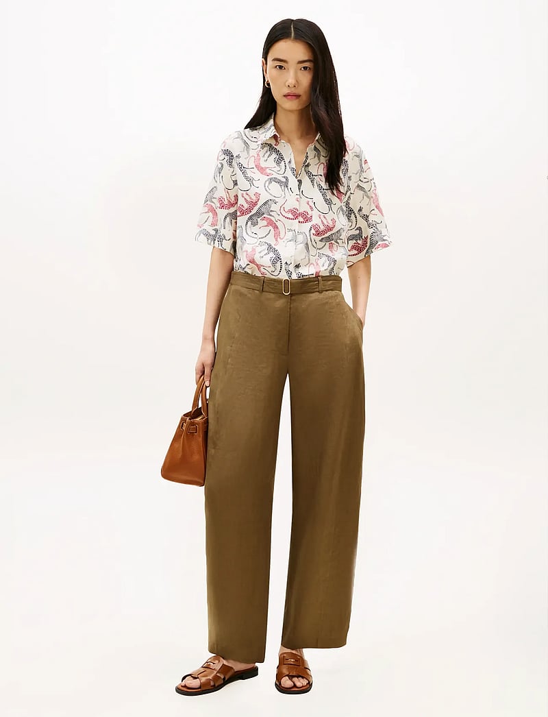 Tommy Hilfiger - ESS LINEN SS SHIRT - lühikeste varrukatega särgid - leopard baroque rwb - 3
