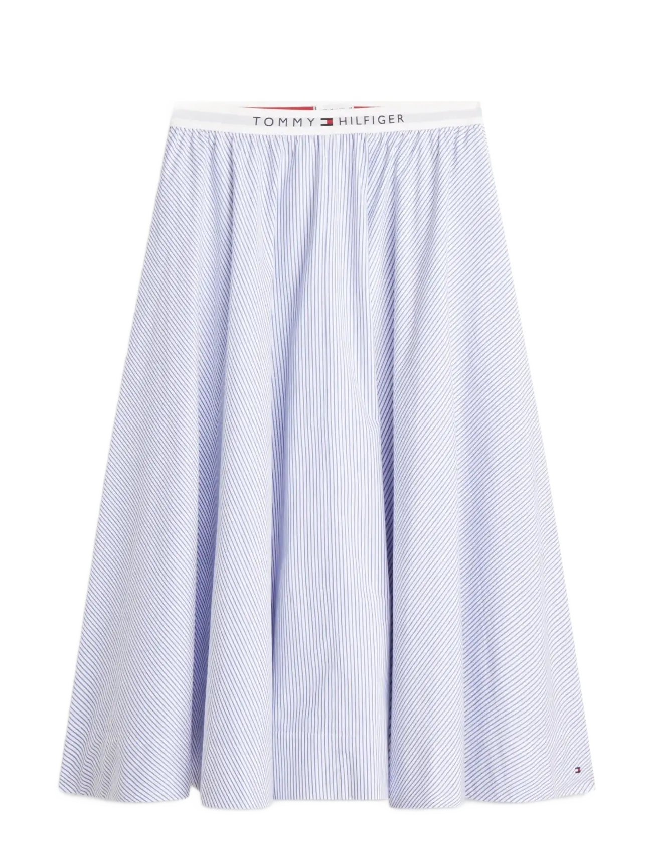 Tommy Hilfiger POPLIN BRANDED MIDI SKIRT - Nederdele - MISTY LAZULI BLUE STRIPE / blue