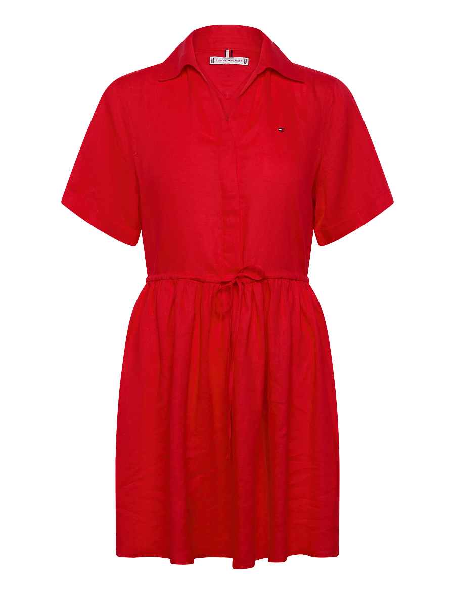 Tommy Hilfiger - ESS LINEN SHORT SS DRESS - hemdkleider - fireworks - 1