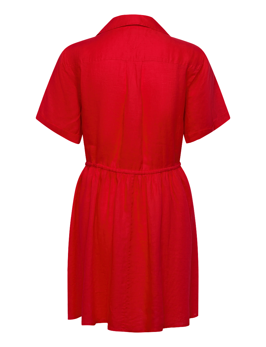 Tommy Hilfiger - ESS LINEN SHORT SS DRESS - hemdkleider - fireworks - 2