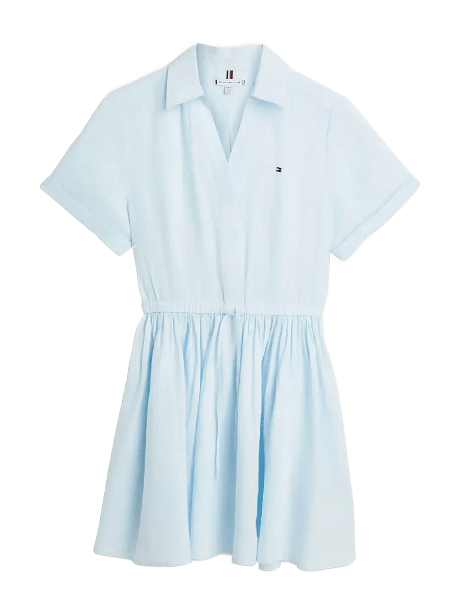 Tommy Hilfiger - ESS LINEN SHORT SS DRESS - robes chemises - keepsake blue - 1