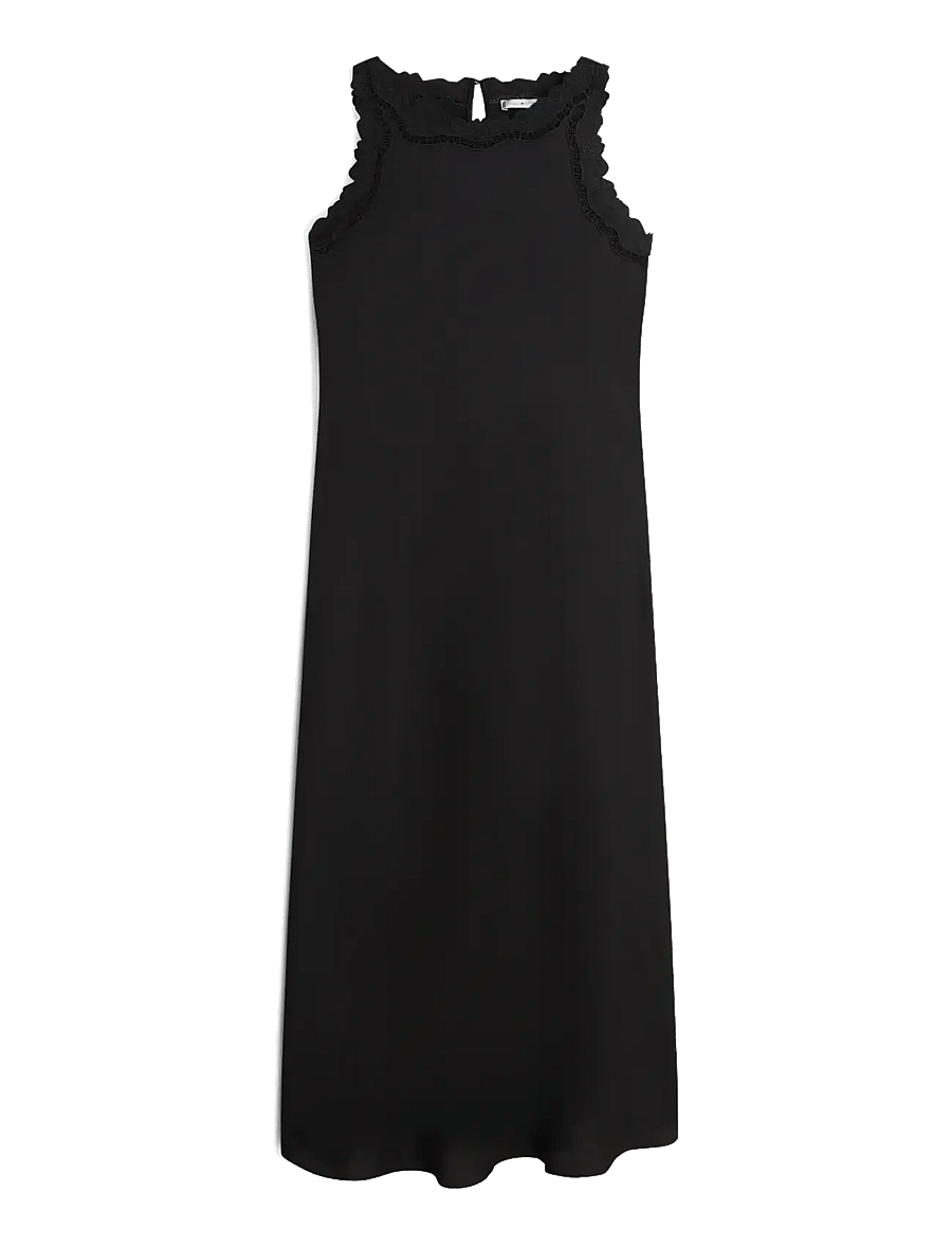 Tommy Hilfiger - EMBROIDERY SATEEN DRESS - slip dresses - black - 1