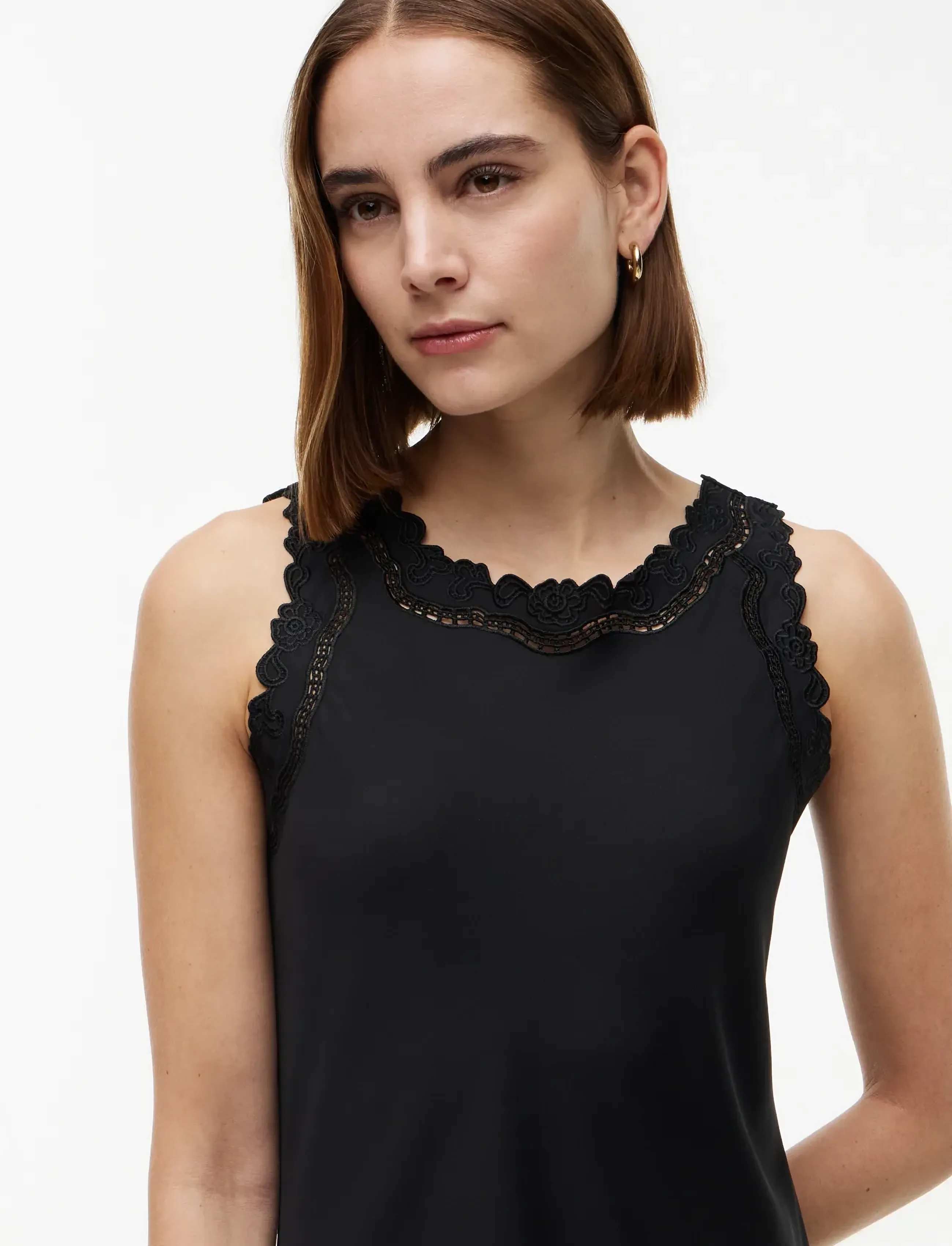 Tommy Hilfiger Embroidery Sateen Dress, 40, Dresses, Schwarz - Slip Frauen