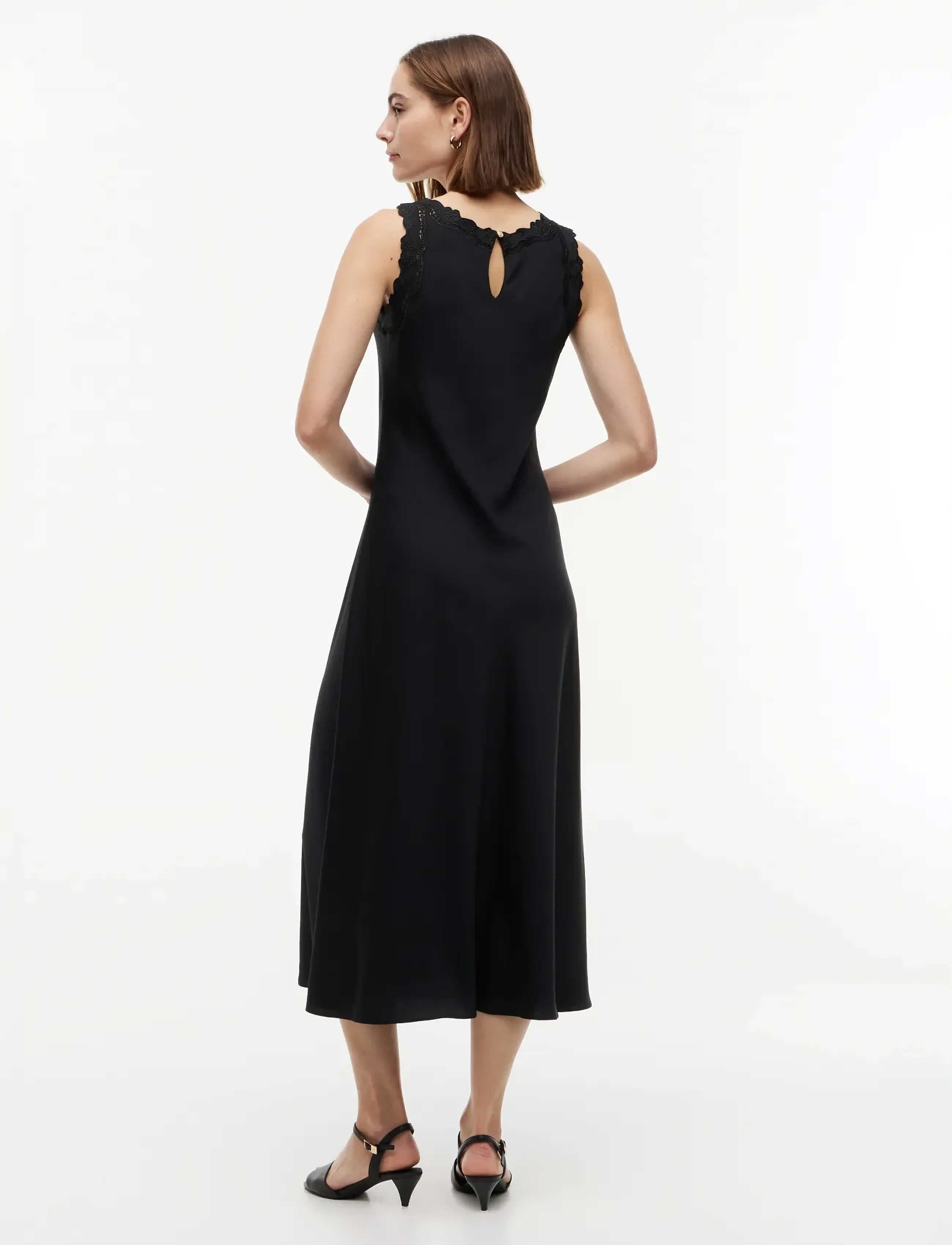 Tommy Hilfiger - EMBROIDERY SATEEN DRESS - slip dresses - black - 3