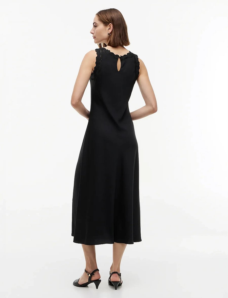 Tommy Hilfiger - EMBROIDERY SATEEN DRESS - slip dresses - black - 3