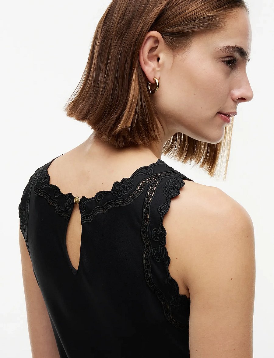 Tommy Hilfiger - EMBROIDERY SATEEN DRESS - slip dresses - black - 4