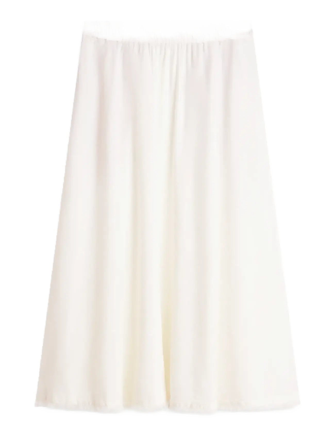 Tommy Hilfiger VIS/LINEN VOLUME MIDI SKIRT - Kläder - IVORY SILK / cream