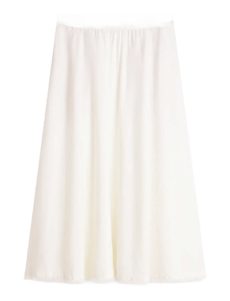 Tommy Hilfiger - VIS/LINEN VOLUME MIDI SKIRT - midi-röcke - ivory silk - 1