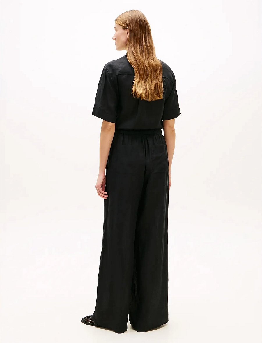 Tommy Hilfiger - ESS LINEN PULL ON PANTS - leinenhosen - black - 2