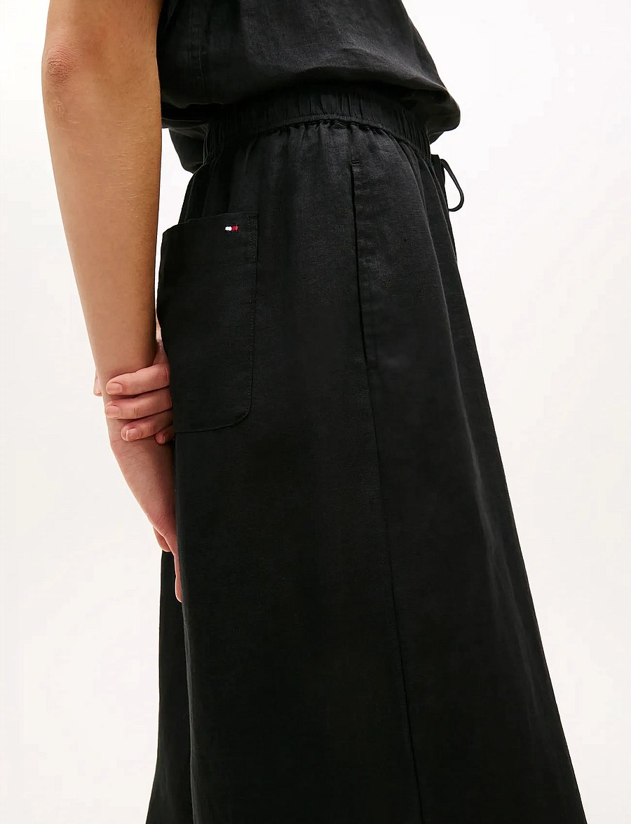 Tommy Hilfiger - ESS LINEN PULL ON PANTS - leinenhosen - black - 4