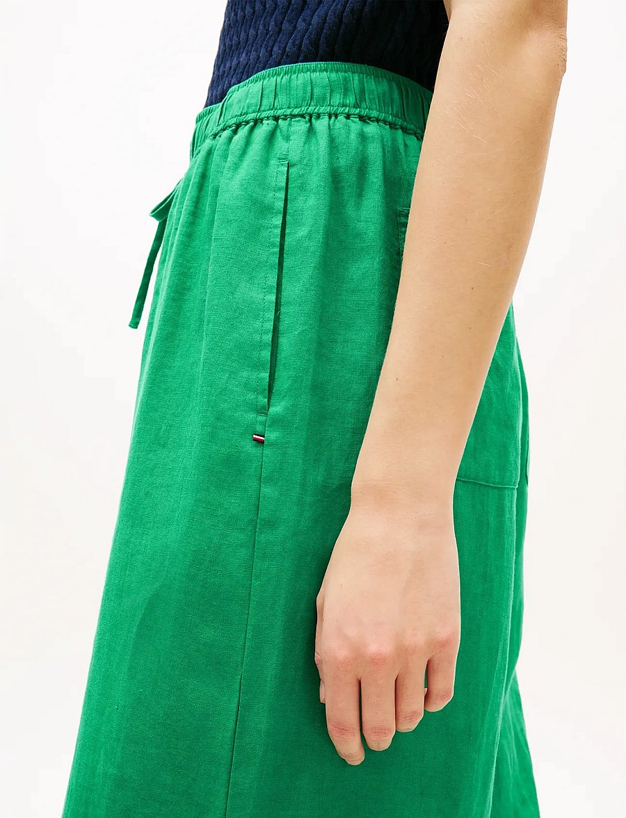 Tommy Hilfiger - ESS LINEN PULL ON PANTS - leinenhosen - courtside green - 4