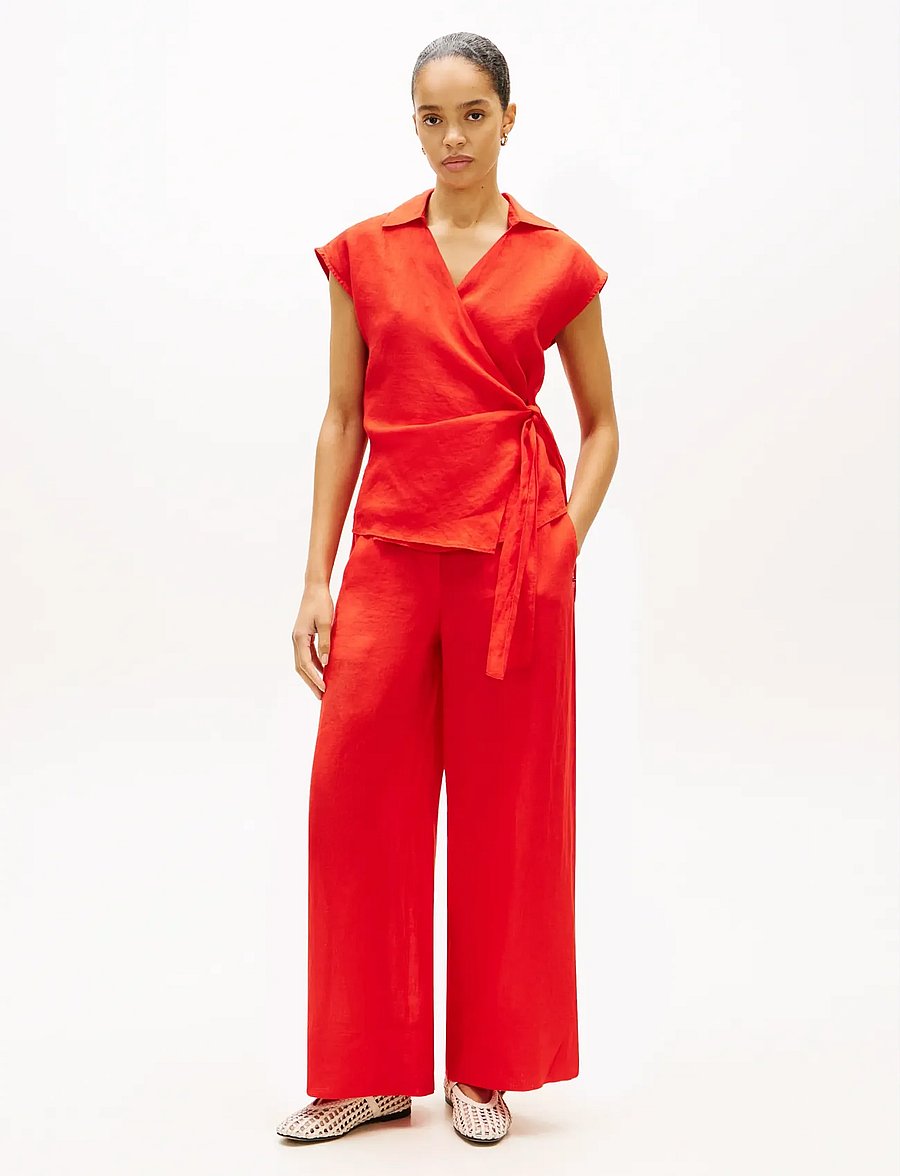 Tommy Hilfiger - ESS LINEN PULL ON PANTS - hørbukser - fireworks - 3