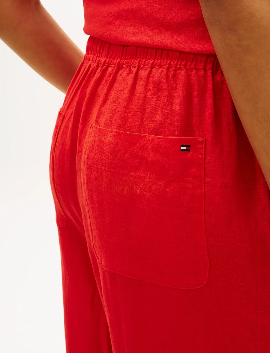 Tommy Hilfiger - ESS LINEN PULL ON PANTS - hørbukser - fireworks - 4