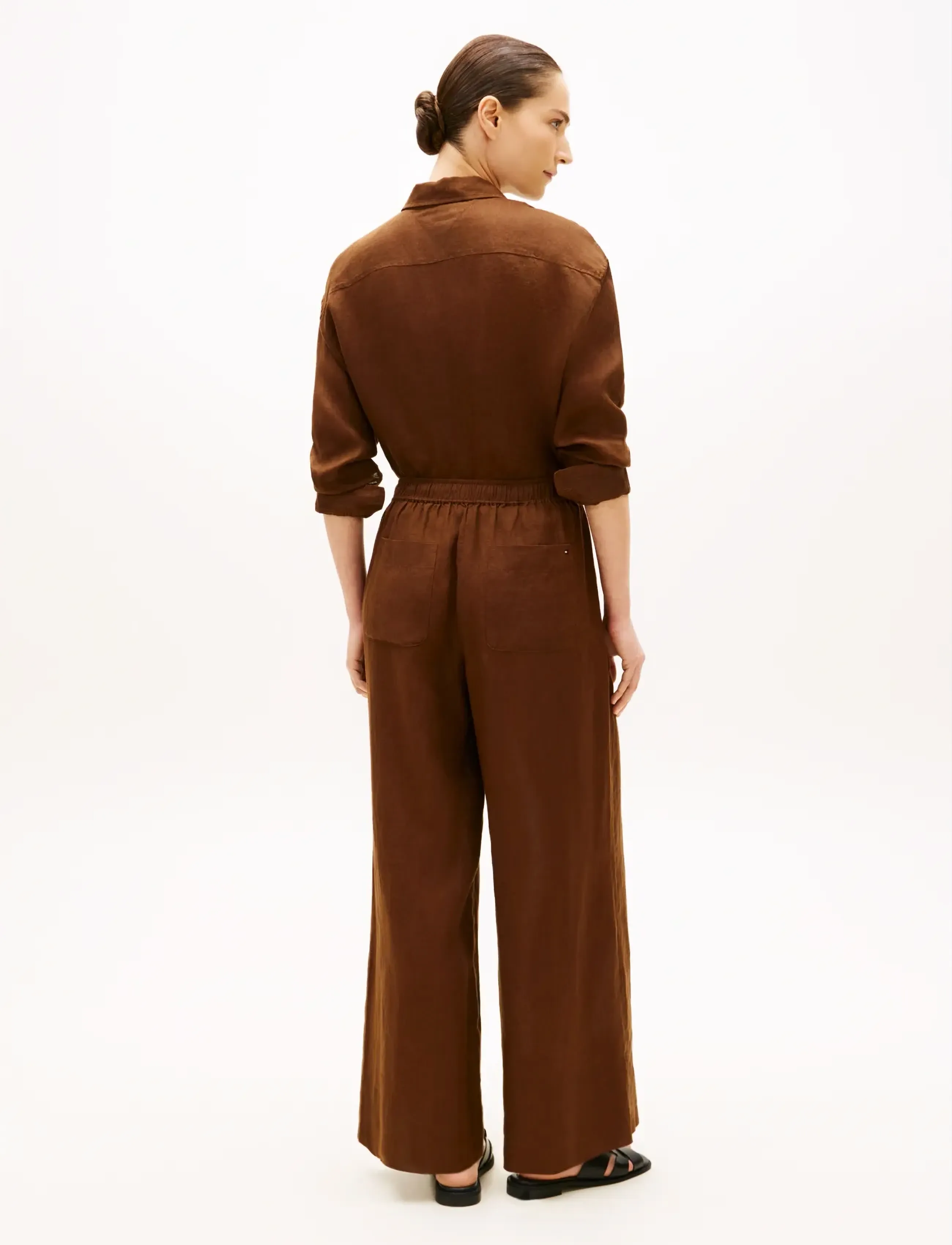Tommy Hilfiger - ESS LINEN PULL ON PANTS - linen trousers - legacy brown - 2