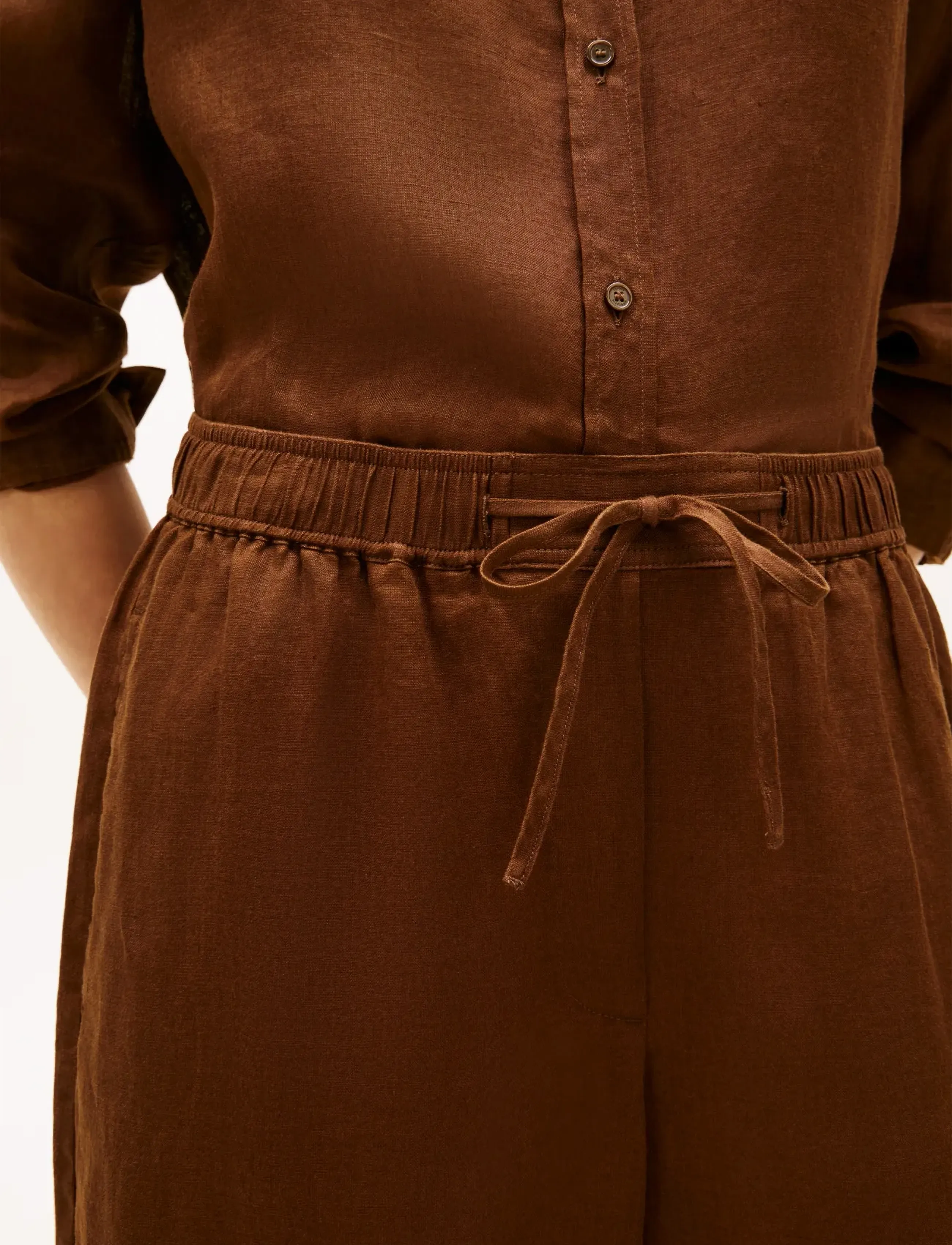 Tommy Hilfiger - ESS LINEN PULL ON PANTS - linen trousers - legacy brown - 4