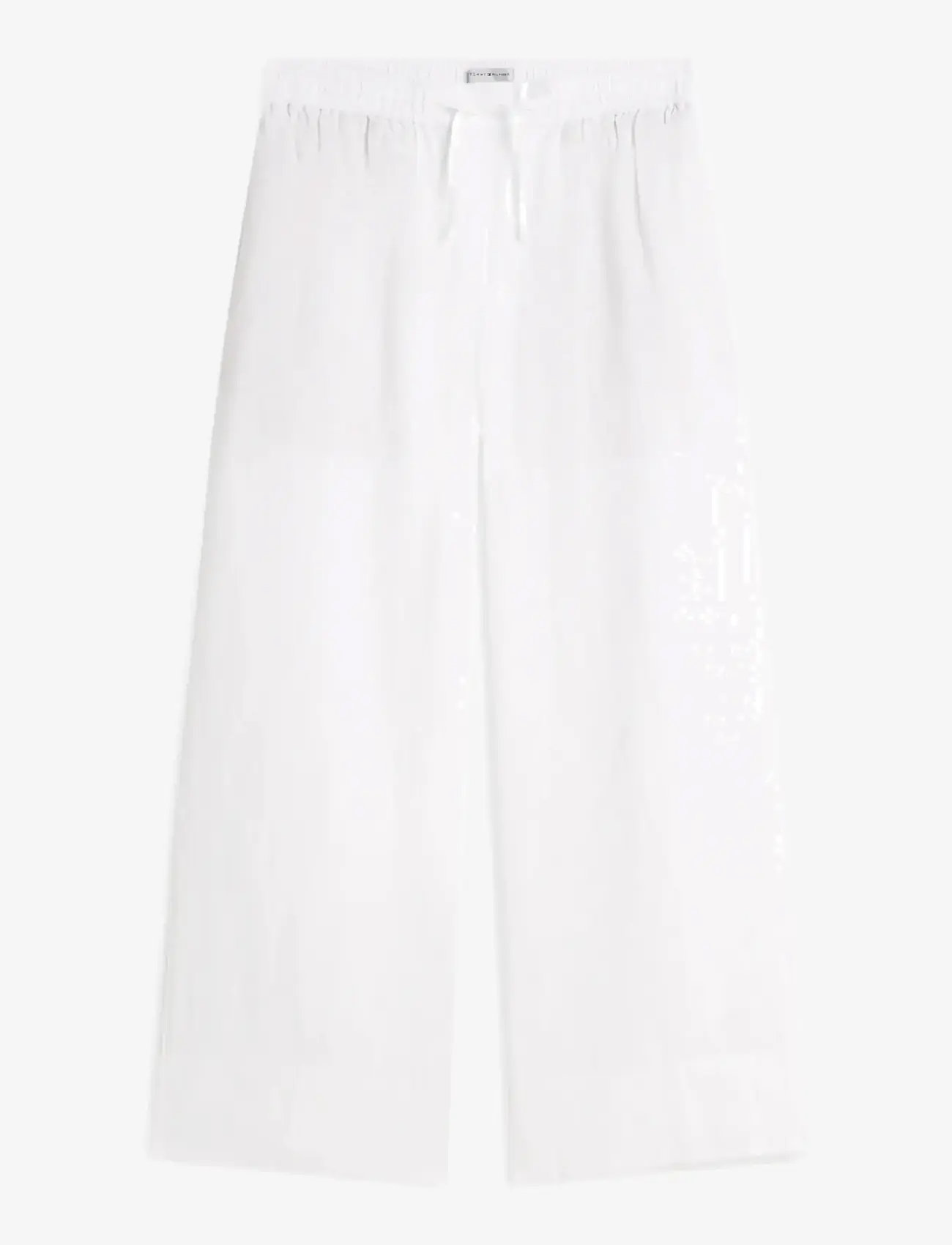 Tommy Hilfiger - ESS LINEN PULL ON PANTS - leinenhosen - th optic white - 1
