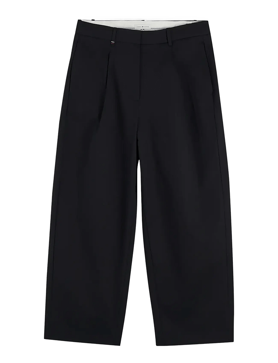 Tommy Hilfiger - COTTON BARREL PLEATED CHINO - chino-püksid - black - 1