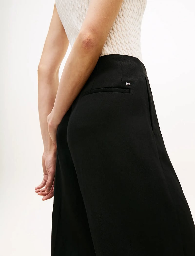 Tommy Hilfiger - LINEN/VIS BARREL PANT - barrel-bukser - black - 4