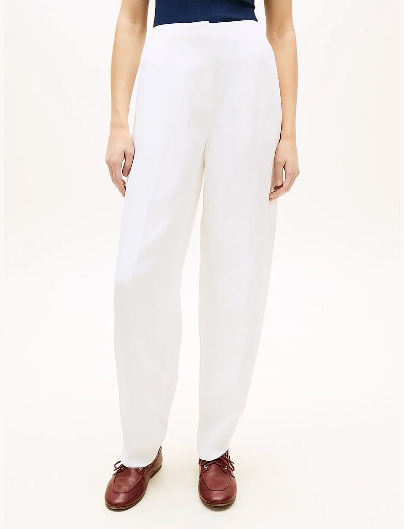 Tommy Hilfiger - LINEN/VIS BARREL PANT - barrel-bukser - th optic white - 0