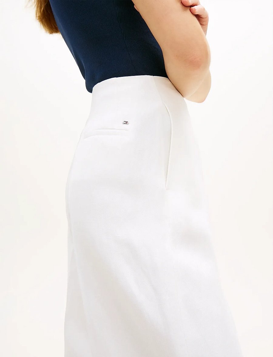 Tommy Hilfiger - LINEN/VIS BARREL PANT - barrel püksid - th optic white - 4