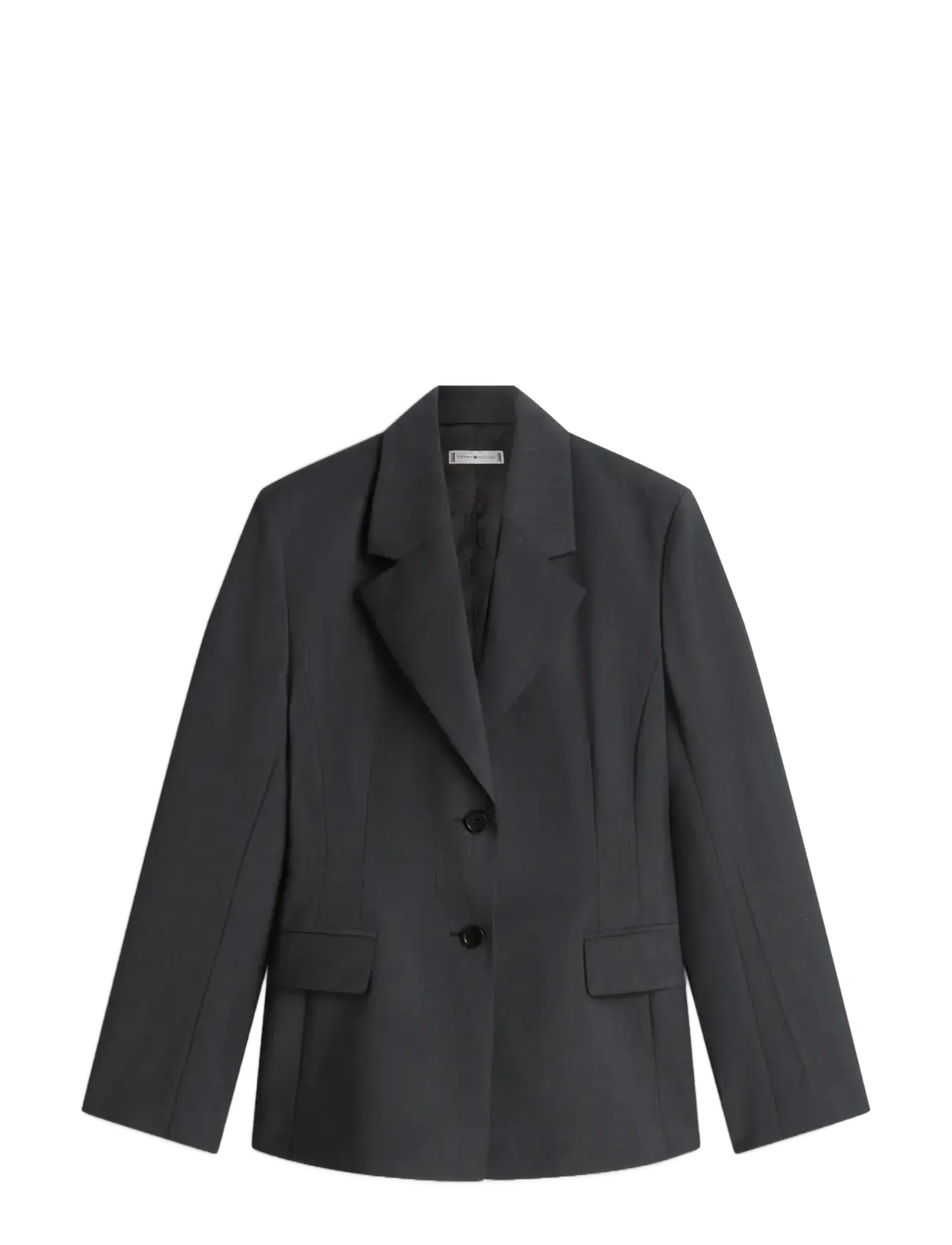 Tommy Hilfiger WOOL BLEND CHECK WAISTED BLAZER - Kläder - GREY ALLOVER 01 / grey