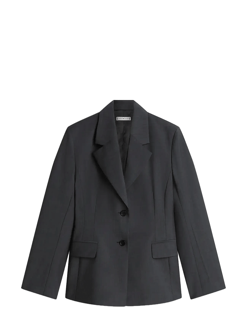 Tommy Hilfiger - WOOL BLEND CHECK WAISTED BLAZER - enkeltradede blazere - grey allover 01 - 1