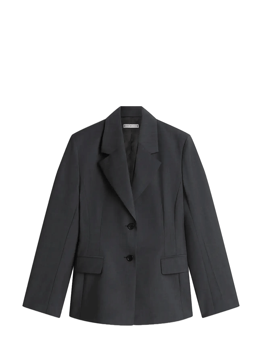 Tommy Hilfiger - WOOL BLEND CHECK WAISTED BLAZER - enkelknäppta kavajer - grey allover 01 - 1