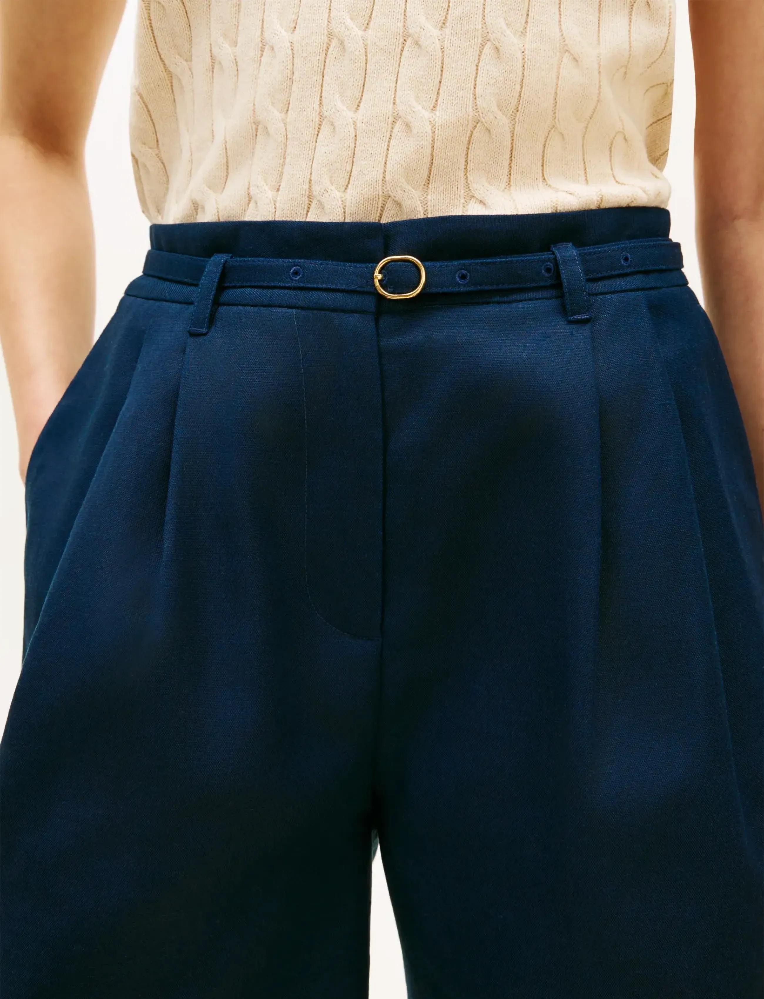 Tommy Hilfiger - LINEN BLEND SHORT - bermudashorts - dark night navy - 4