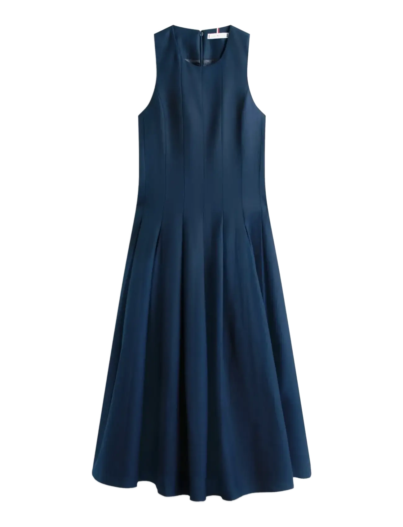 TOMMY HILFIGER Linen Blend Hourglass Midi Drs Navy - 38 - Damen