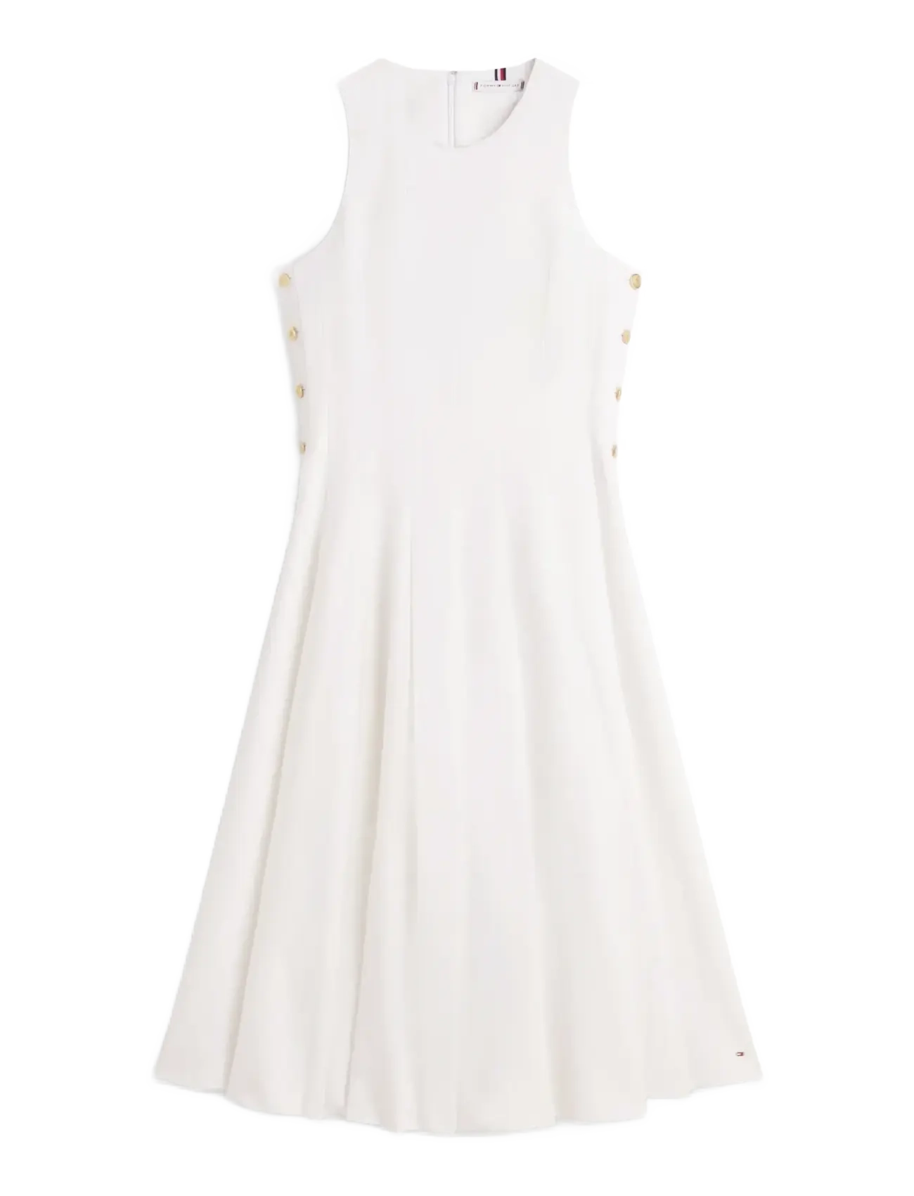Tommy Hilfiger LINEN BLEND HOURGLASS MIDI DRS - Midikleider - TH OPTIC WHITE / white