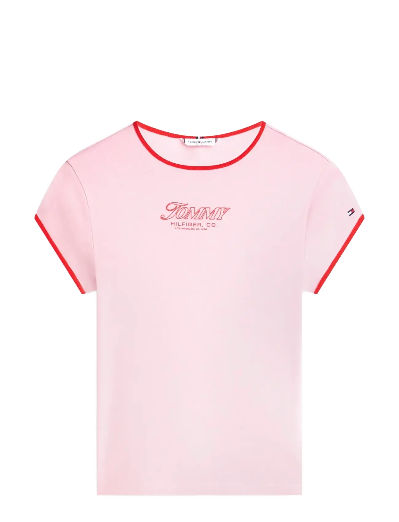TOMMY HILFIGER Tilt Graphic Slim C-Nk Ss Tee Pink - XL - Damen
