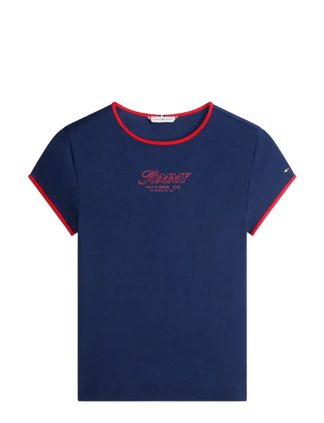 TOMMY HILFIGER Tilt Graphic Slim C-Nk Ss Tee Navy - XS - Damen