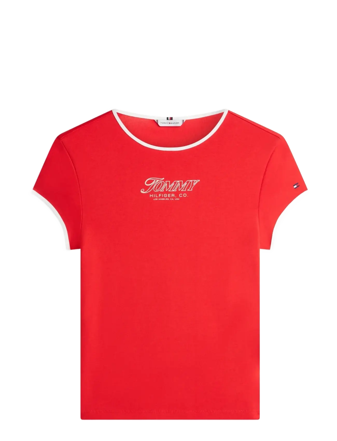 TOMMY HILFIGER Tilt Graphic Slim C-Nk Ss Tee Rot - M - Damen