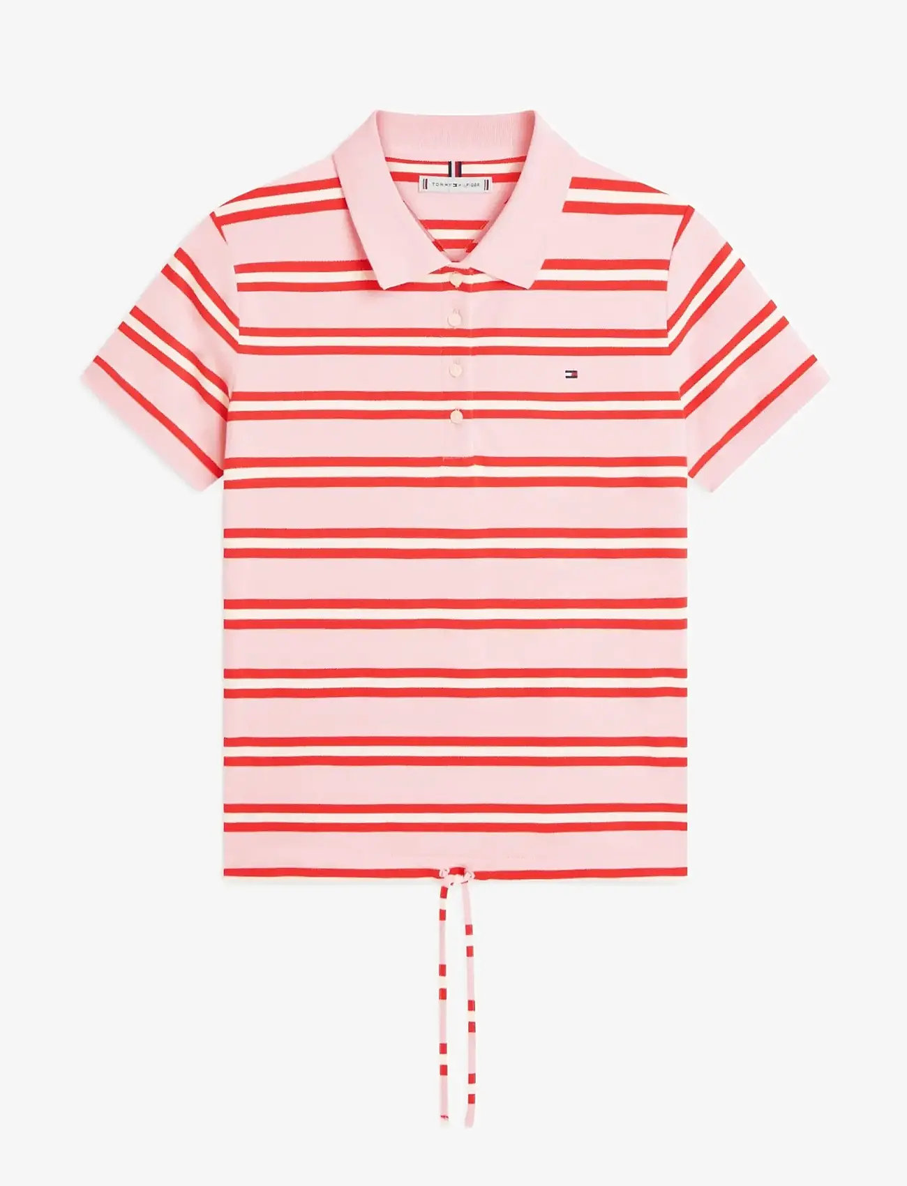 Tommy Hilfiger - MULTISTRIPE MODERN SS POLO - poloer - preppy stripe bonita pink fireworks - 1