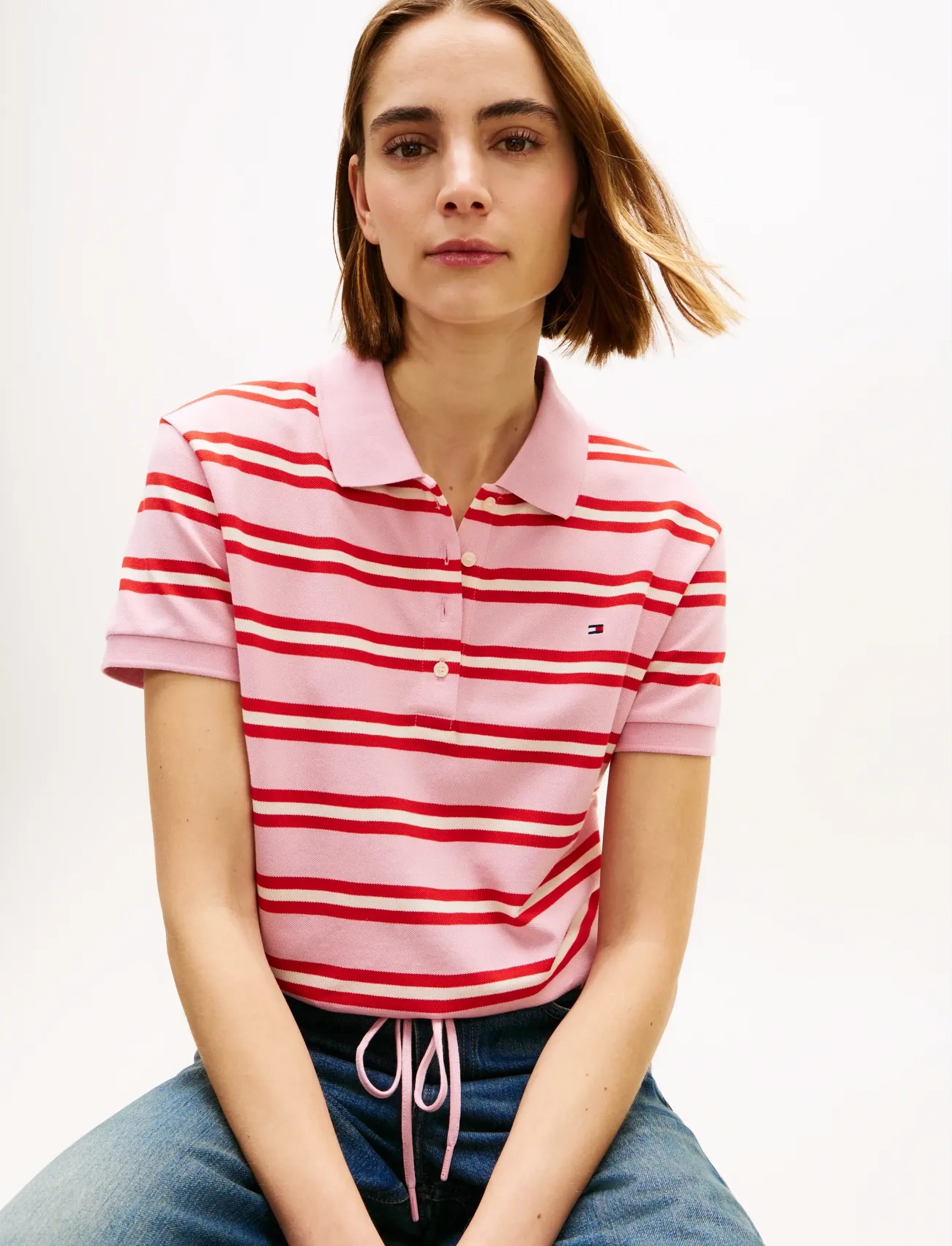Tommy Hilfiger - MULTISTRIPE MODERN SS POLO - poloshirts - preppy stripe bonita pink fireworks - 4