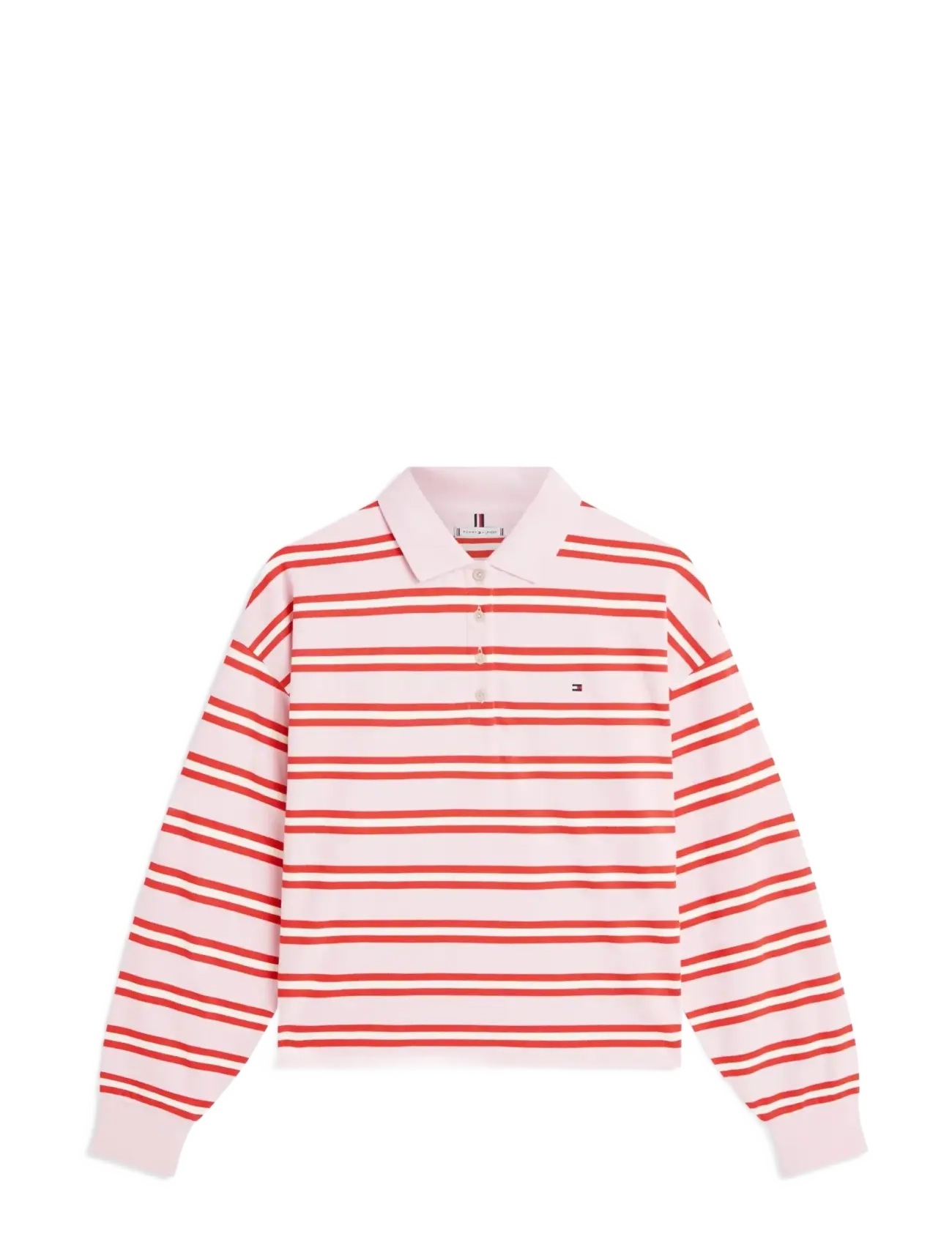 Tommy Hilfiger MULTISTRIPE MODERN LS POLO - Tommy Hilfiger - PREPPY STRIPE BONITA PINK FIREWORKS / pink/rose