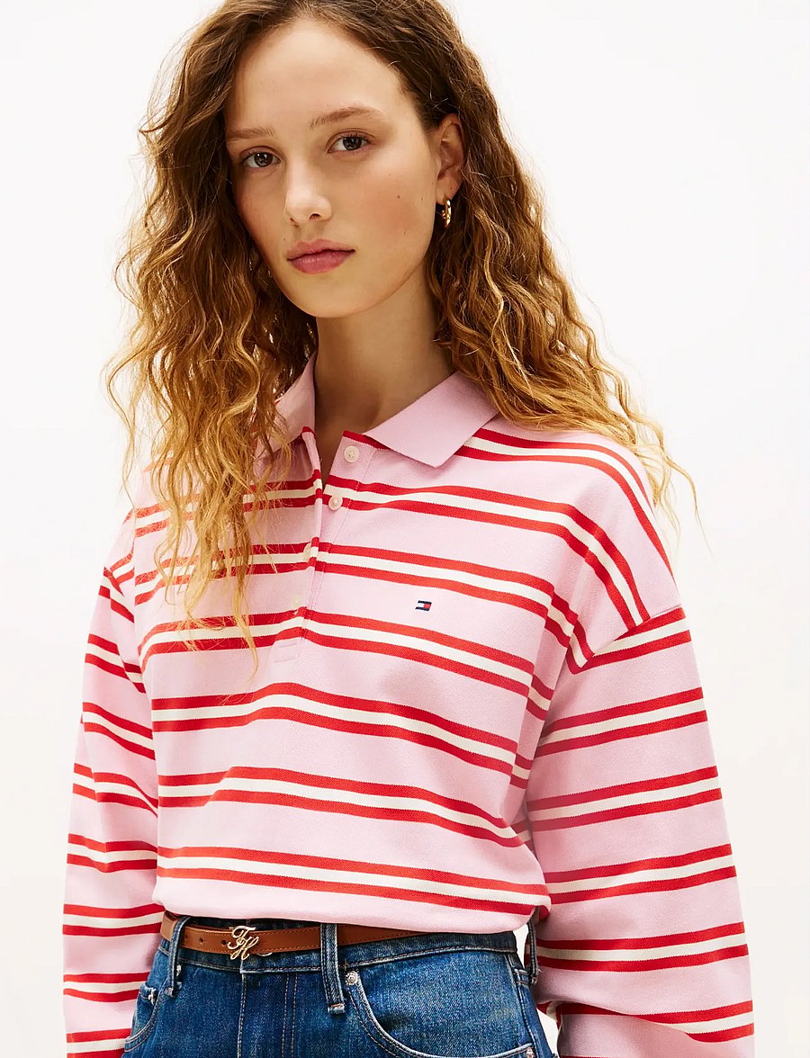 Tommy Hilfiger - MULTISTRIPE MODERN LS POLO - preppy stripe bonita pink fireworks - 4