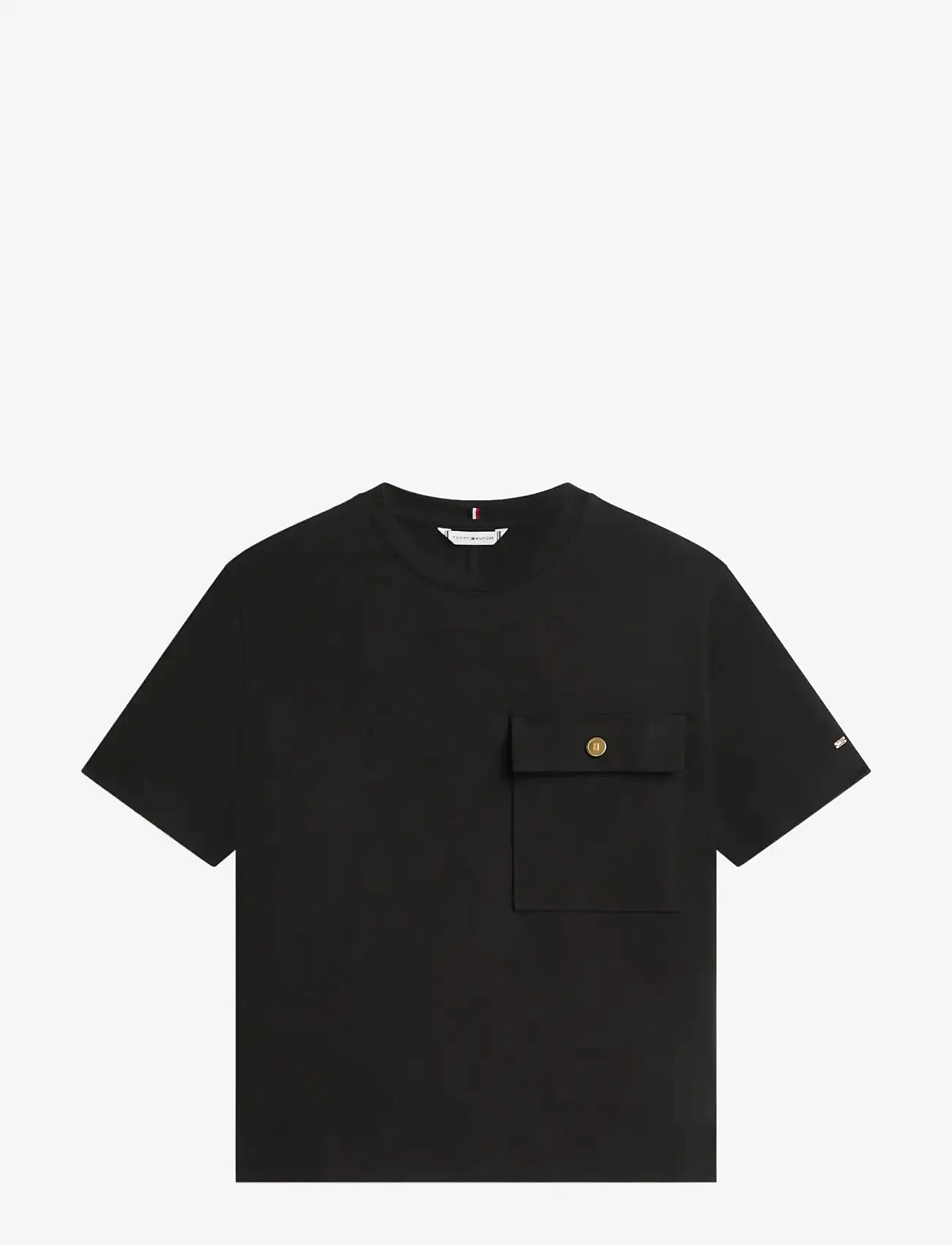 Tommy Hilfiger - GOLD BUTTON LONG SS TEE - t-shirts - black - 1