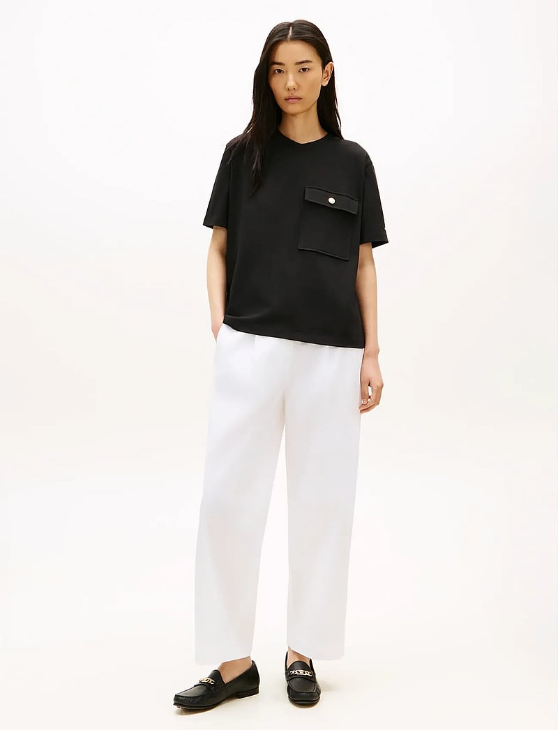 Tommy Hilfiger - GOLD BUTTON LONG SS TEE - t-shirts - black - 3