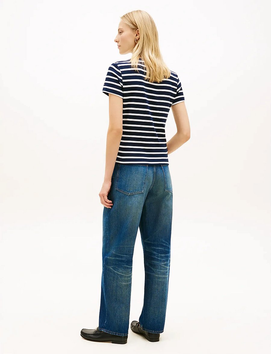 Tommy Hilfiger - GOLD BUTTON SLIM SS TEE - t-shirts - breton stripe dark night ecru - 2