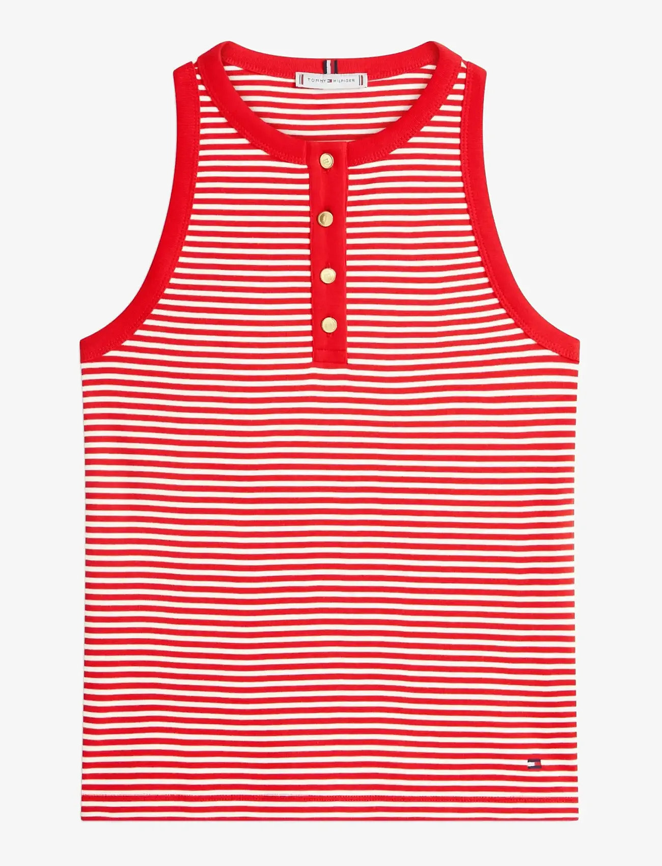 Tommy Hilfiger - GOLD BUTTON HENLEY TOP - tanktops - small brt stp fireworks   calico - 1