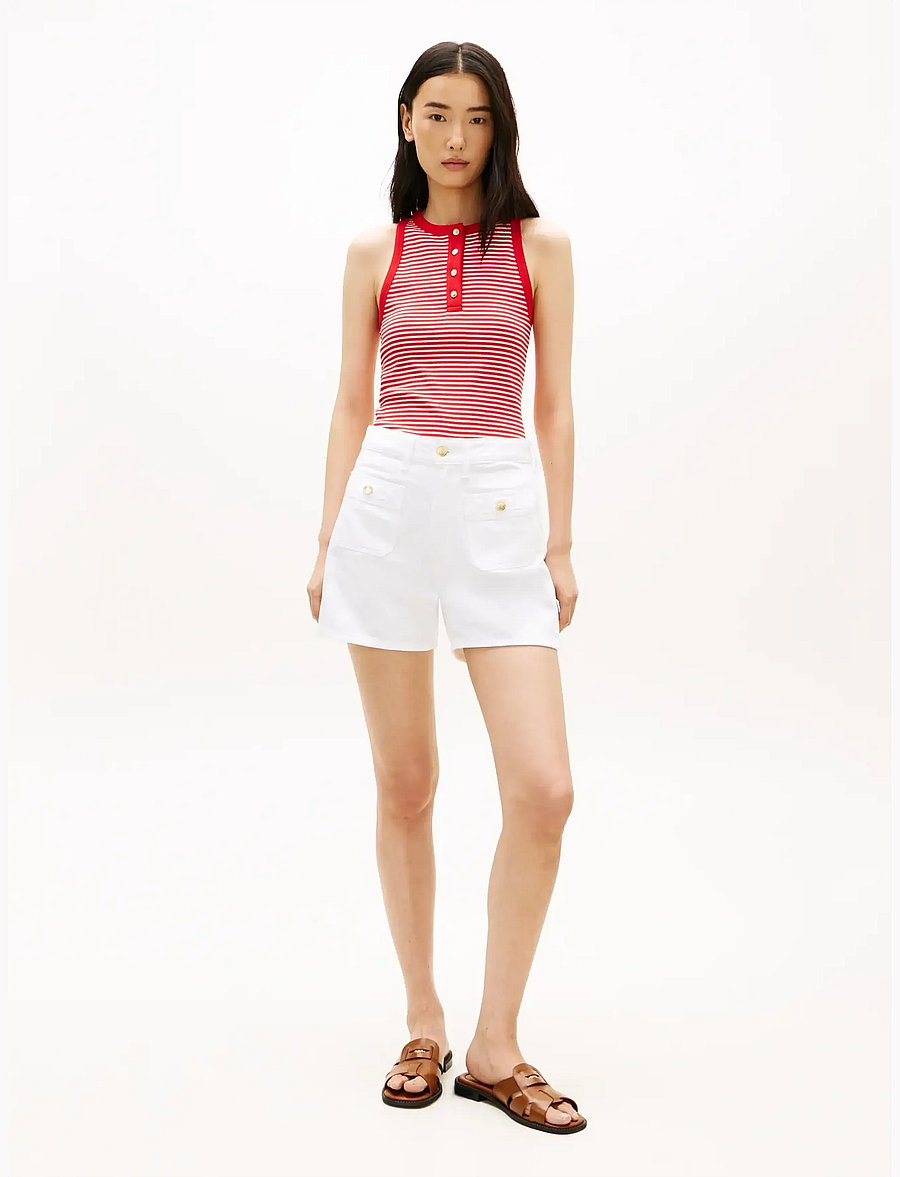 Tommy Hilfiger - GOLD BUTTON HENLEY TOP - Ärmellose tops - small brt stp fireworks calico - 3
