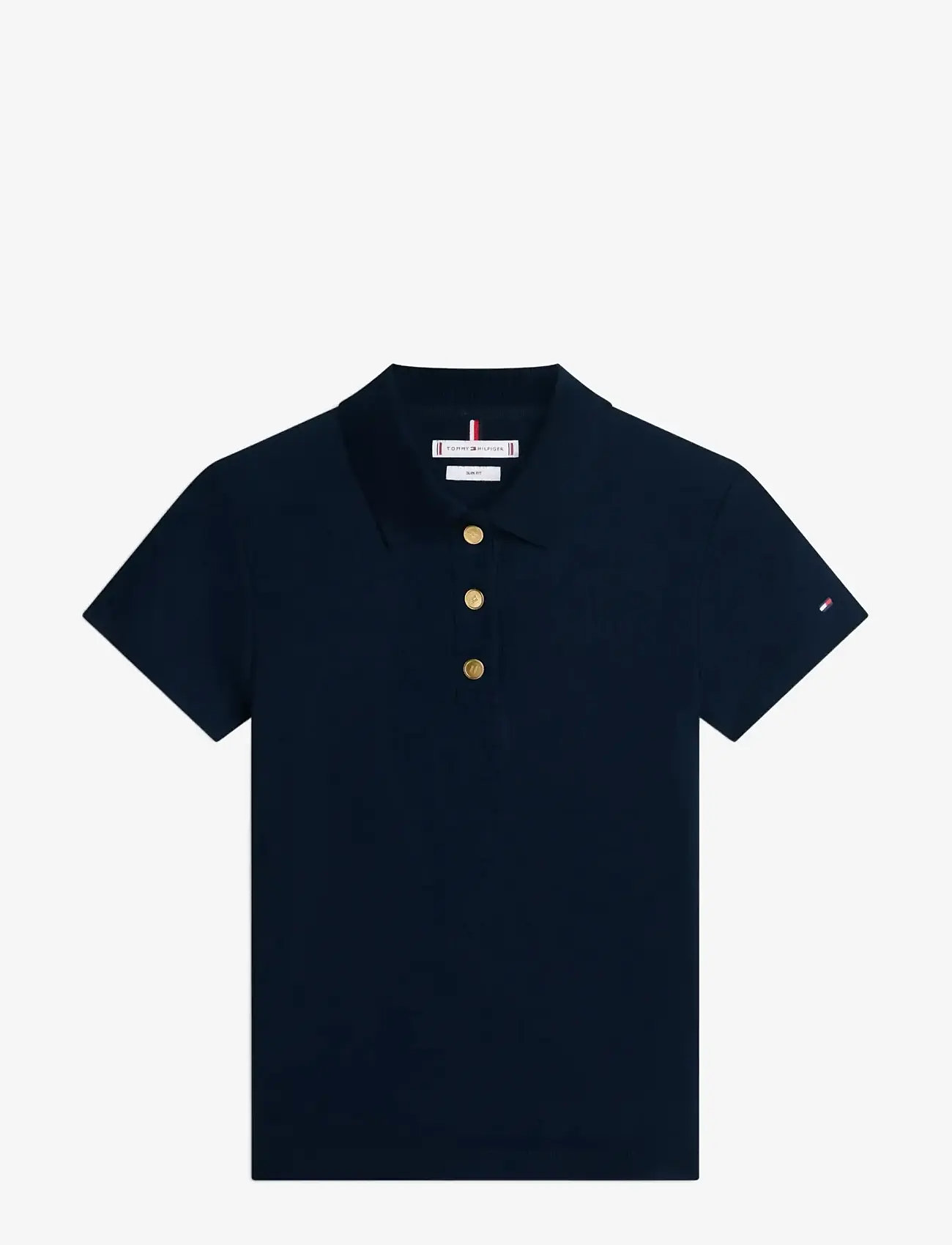 Tommy Hilfiger GOLD BUTTON SLIM SS POLO - Tommy Hilfiger - DARK NIGHT NAVY / navy