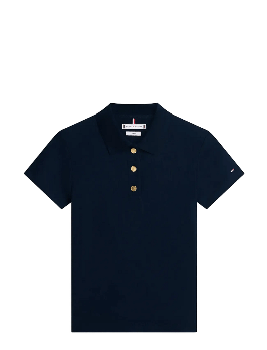 Tommy Hilfiger - GOLD BUTTON SLIM SS POLO - poloer - dark night navy - 1
