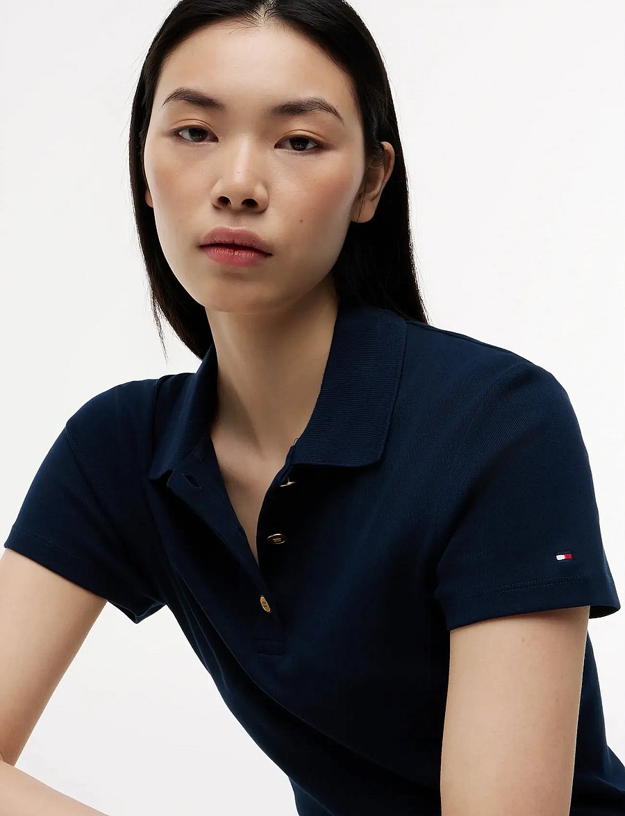 Tommy Hilfiger - GOLD BUTTON SLIM SS POLO - poloer - dark night navy - 3
